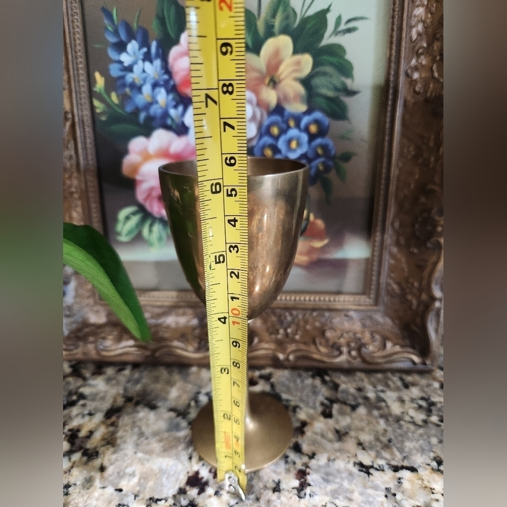 Vintage Brass Wine Goblet / Chalice - Picture 2 of 6